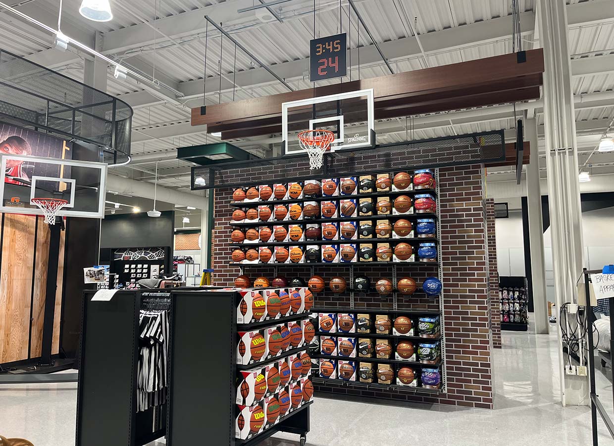Basketball display at Dick's Sporting Goods
